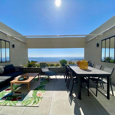 Superbe T2 44M2 - Grande Terrasse Vue Mer Panoramique Exceptionnelle Piscine - Parking Bandol Exteriér fotografie