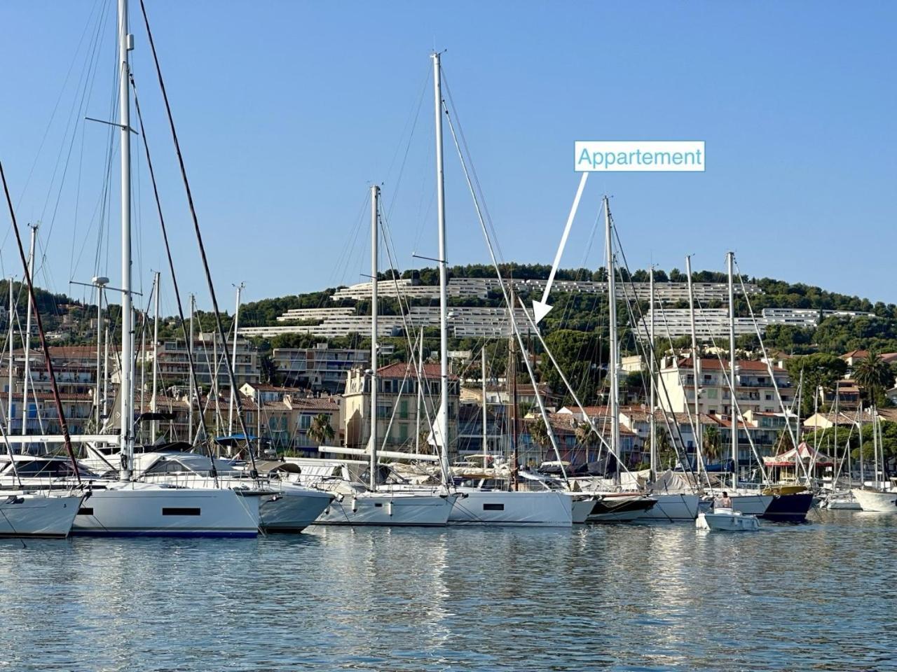 Superbe T2 44M2 - Grande Terrasse Vue Mer Panoramique Exceptionnelle Piscine - Parking Bandol Exteriér fotografie